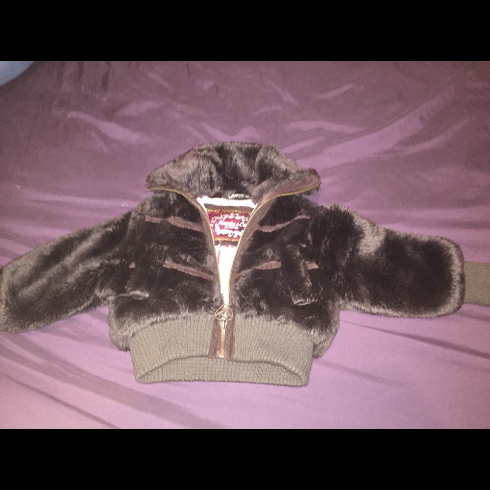 2t girls cropped furry coat