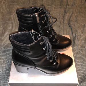 Black heeled booties