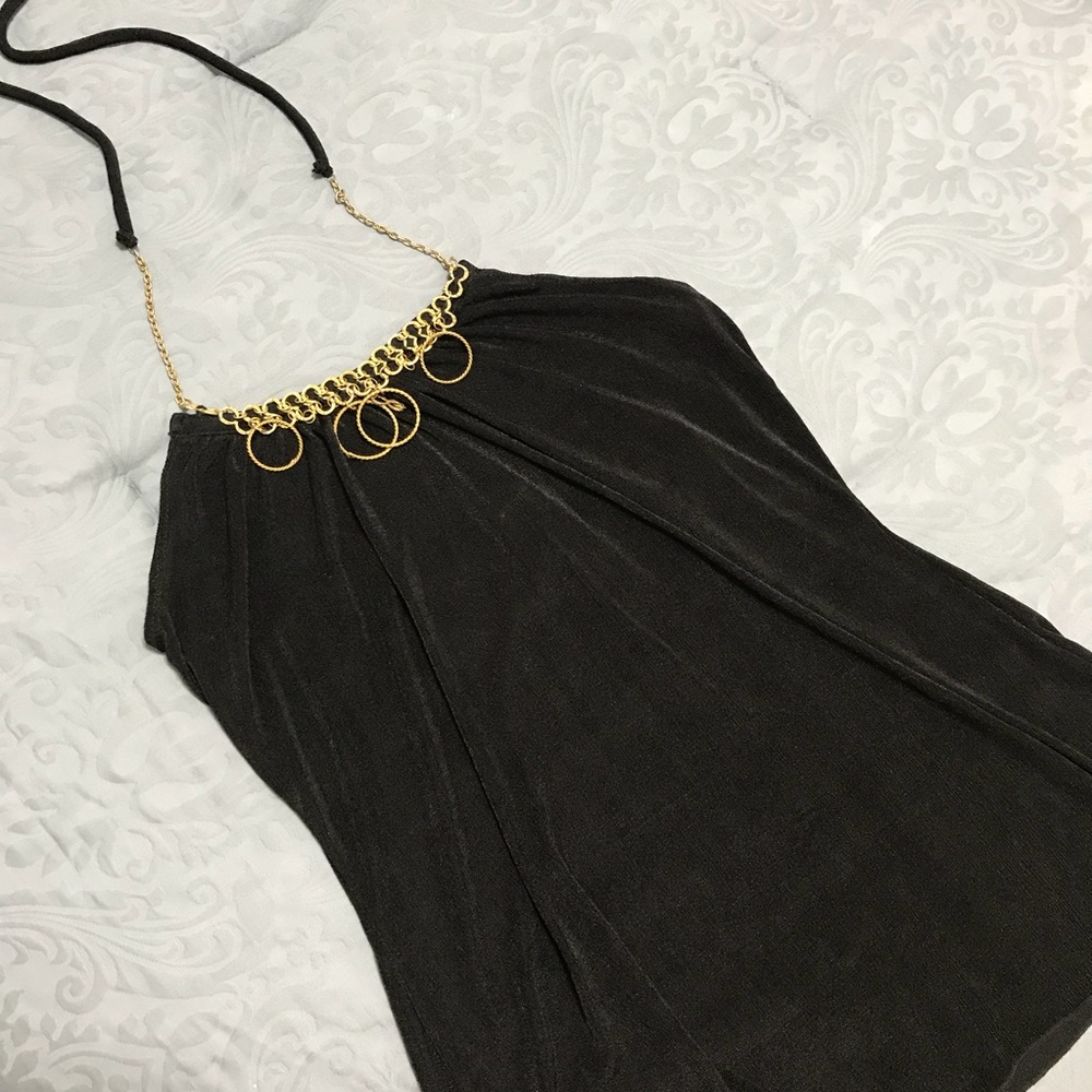 Chic Silky Black Halter