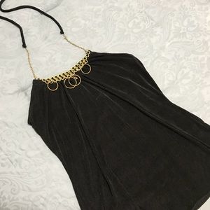 Chic Silky Black Halter