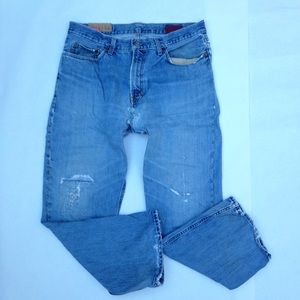 men's unique distressed/mended jeans 35/30