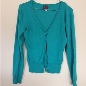 Teal cardigan sweater