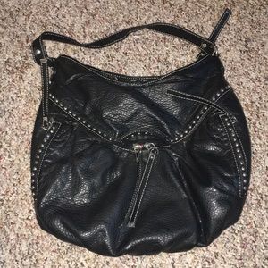 Black with silver studs shoulder bag