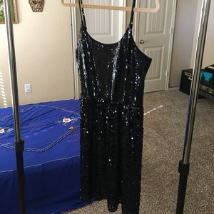 Express black sequin dress LBD NYE