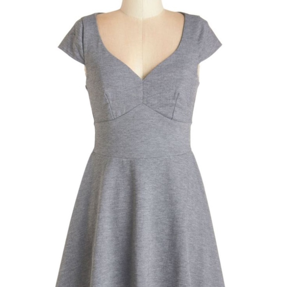 ModCloth Best Martini Ever Dress M Grey