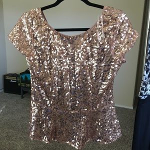 Sparkly sequin peplum top