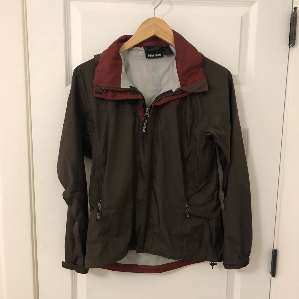 Women’s brown Marmot rain jacket