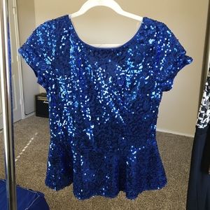 Sparkly sequin peplum top