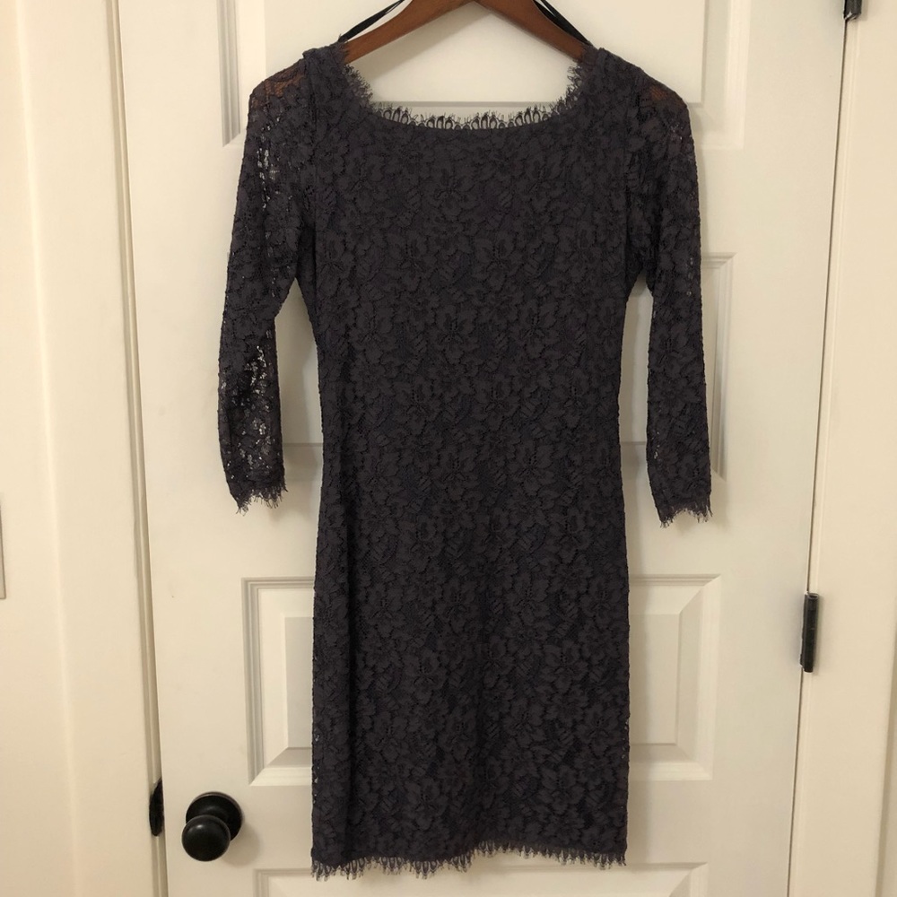 DVF 3/4 sleeve lace dress