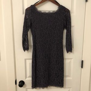 DVF 3/4 sleeve lace dress