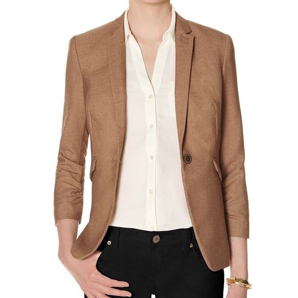 camel knit blazer