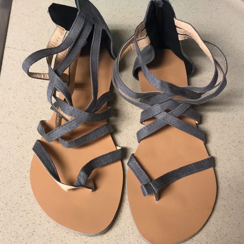 Grey strap sandals