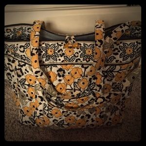 Large Vera Bradley Laptop Tote, Go Wild print