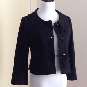 Ann Taylor Loft cropped boxy black blazer 0