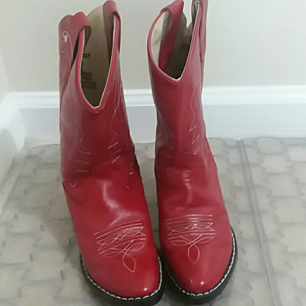 Old west children western boots red new without ta