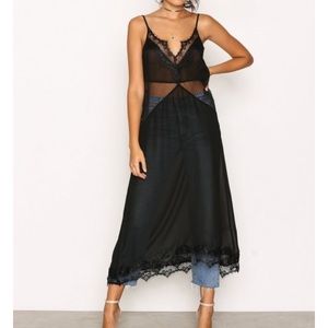 Lace mix slip dress
