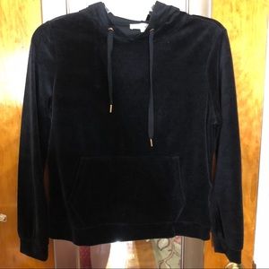 Black velvet hoodie