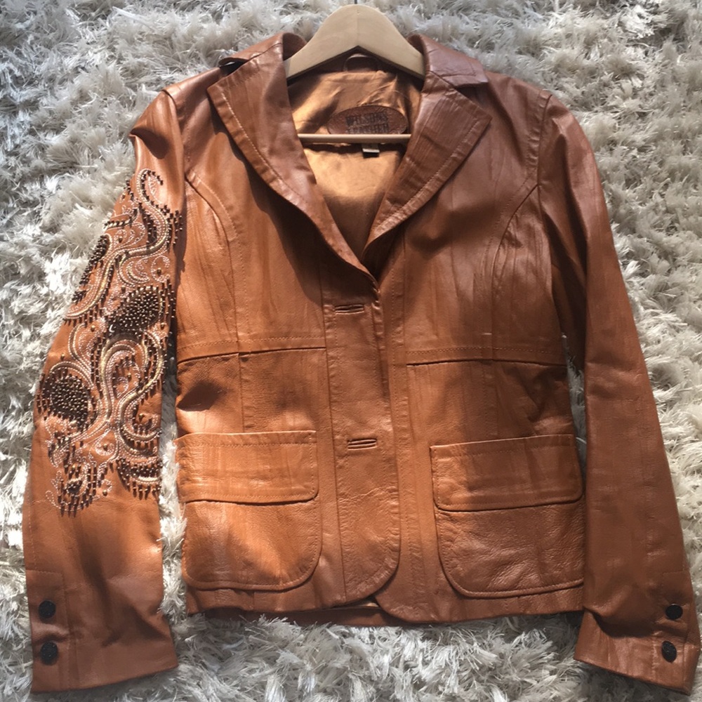 Embroidered Leather Jacket