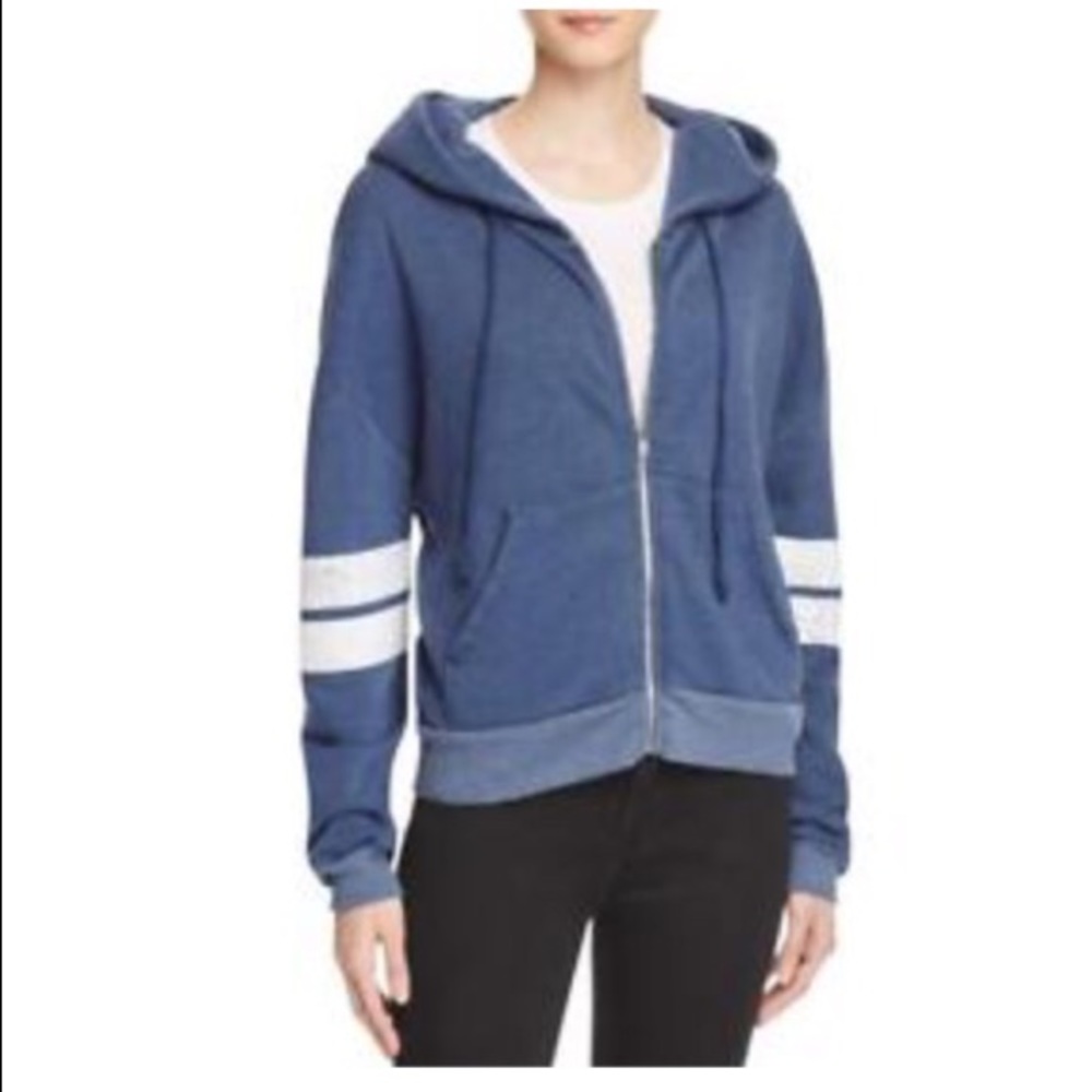Wildfox BNWOT Hoodie Varsity stripe Navy