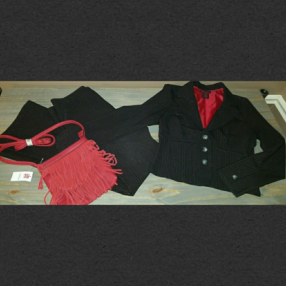 First Kiss 2 Piece Pinstripe Pant Suit