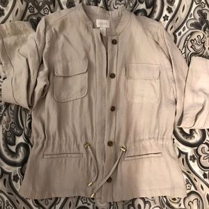 Chico's neutral jacket with gold cast size 1