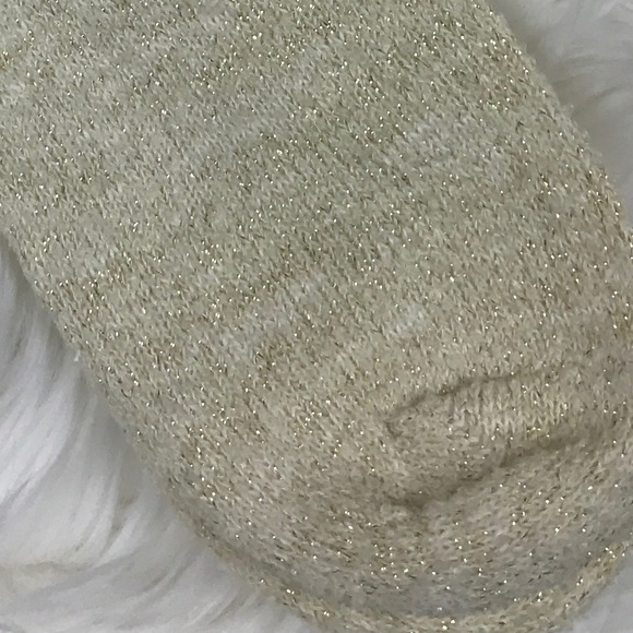 5️⃣ NWT Free People Ivory Gold Metallic Knit Socks - Picture 5 of 6
