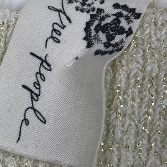 5️⃣ NWT Free People Ivory Gold Metallic Knit Socks - Picture 6 of 6