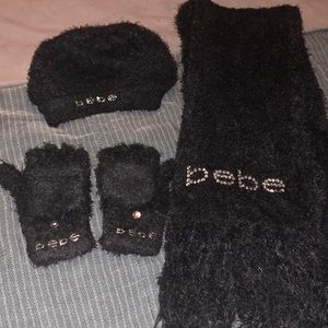 Hat glove and scarf set for women