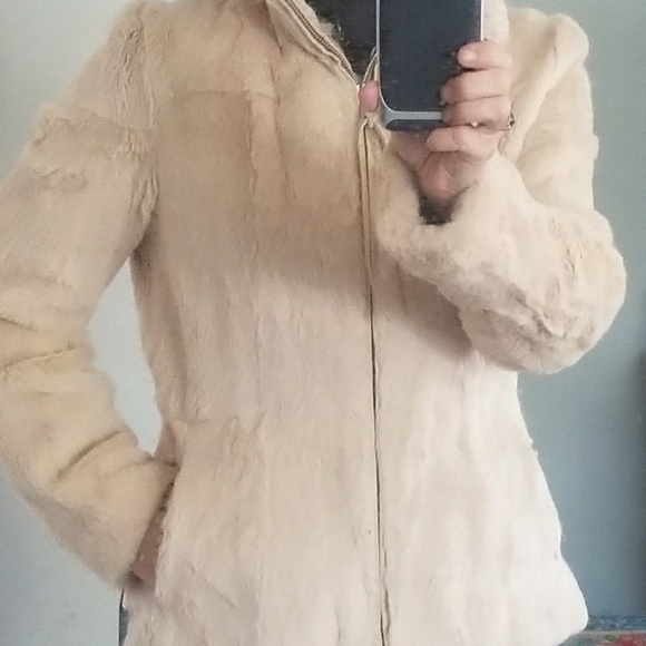 Andrew Marc sheared rabbit fur jacket. - Picture 2 of 4