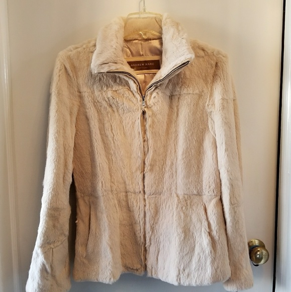 Andrew Marc sheared rabbit fur jacket. - Picture 3 of 4