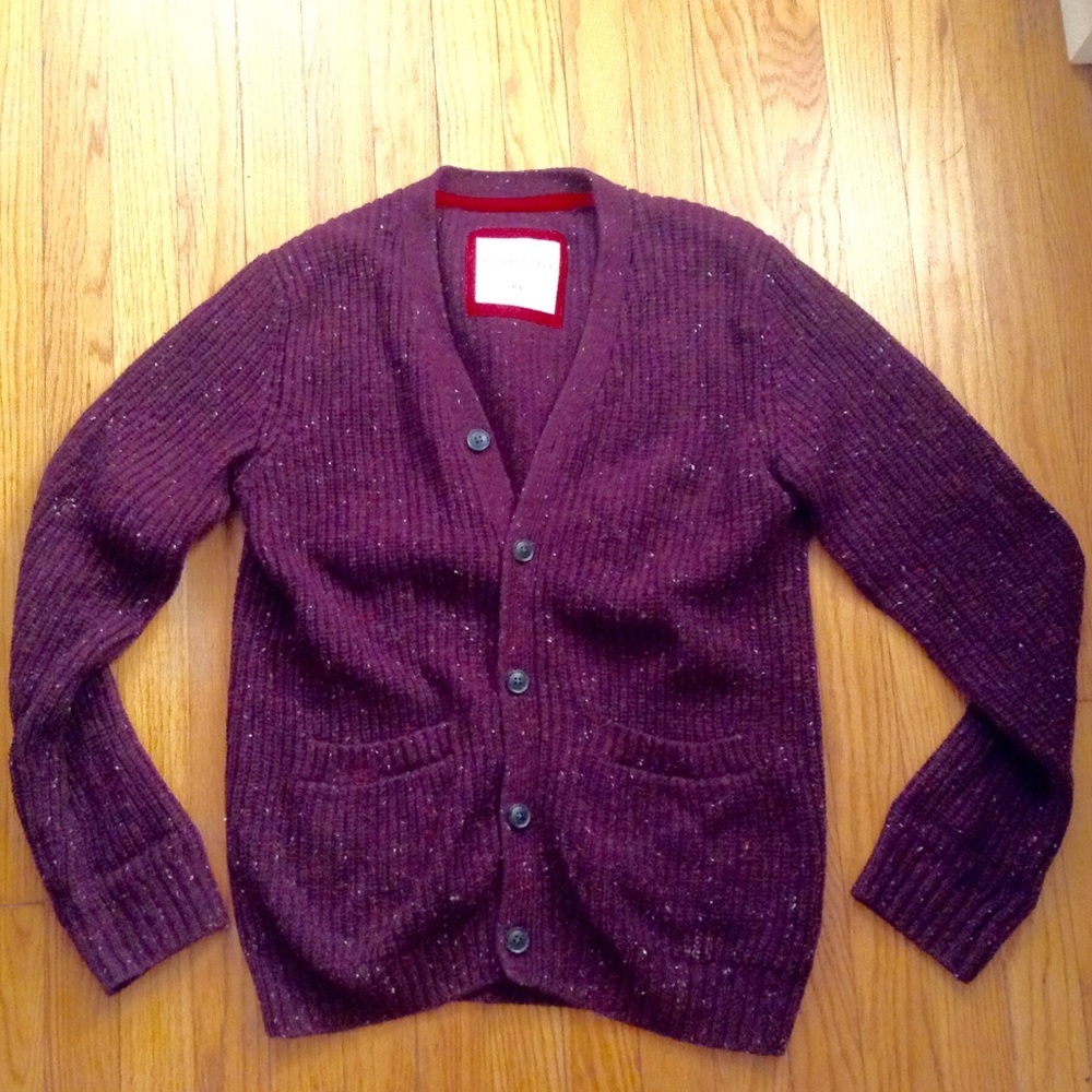 Aeropostale Men's Maroon Speckled Cardigan Sz M
