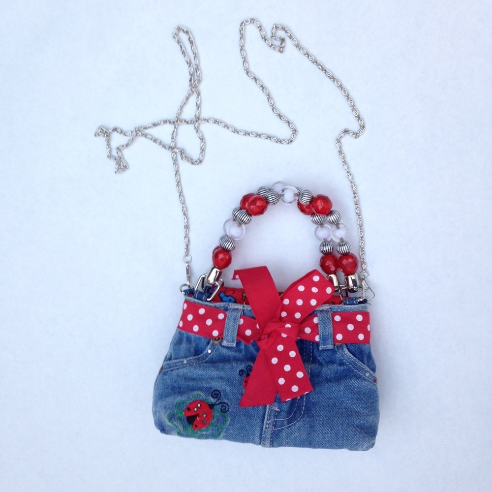 Ladybug denim jean small bag