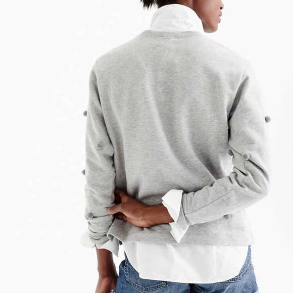 ⚡️New! Jcrew Pom Pom grey sweatshirt - Picture 2 of 6