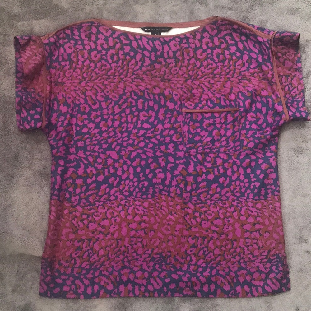 Marc by Marc Jacobs Short-Sleeve Silk Blouse