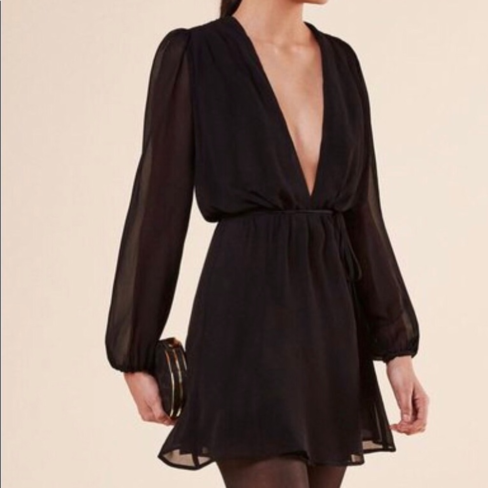 Reformation Laughlin Dress XS in Black