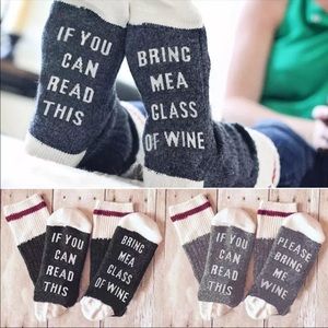 Fun socks - bring me wine