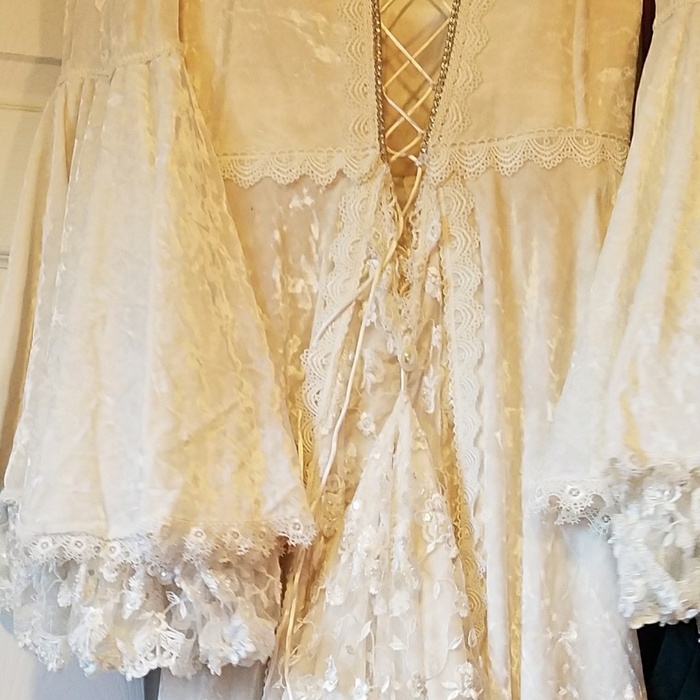 Velvet custom wedding gown