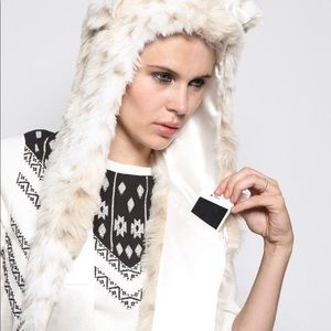 Snow Leopard SpiritHood Faux Fur UniSex OSFM