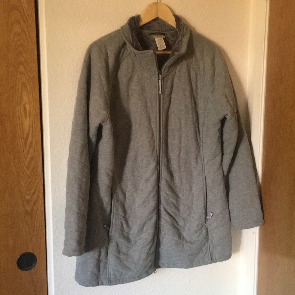 L.L. Bean grey quilted jacket