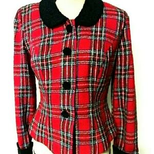 Plaza South plaid fitted jacket size 6