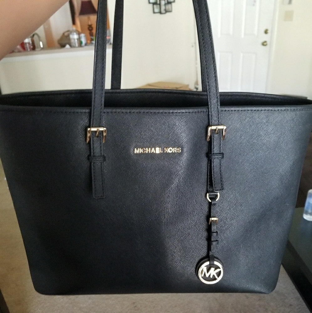 Michael Kors black jet tote