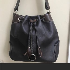 Dooney & Bourke dark brown leather bucket bag!