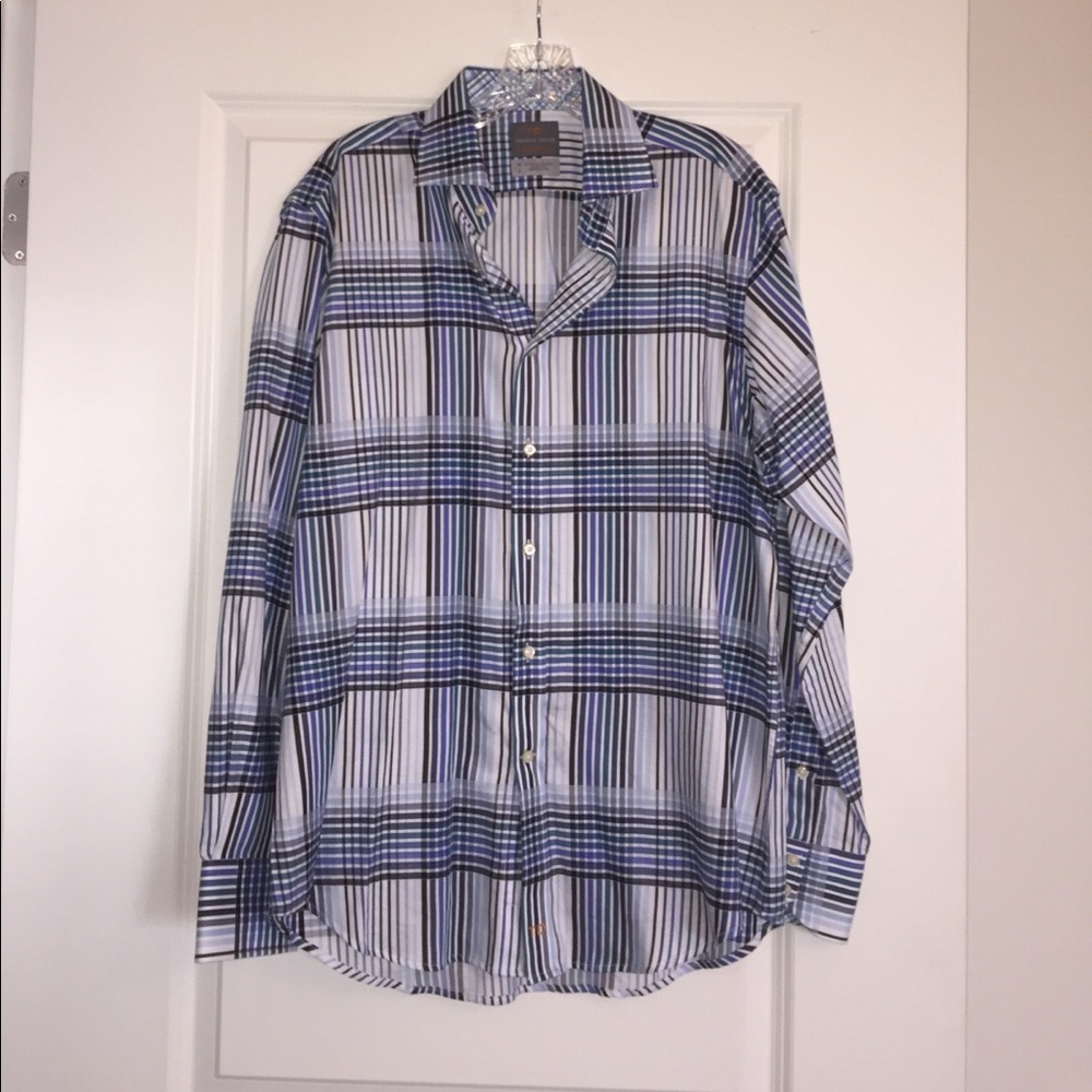 Thomas Dean Plaid Button Down