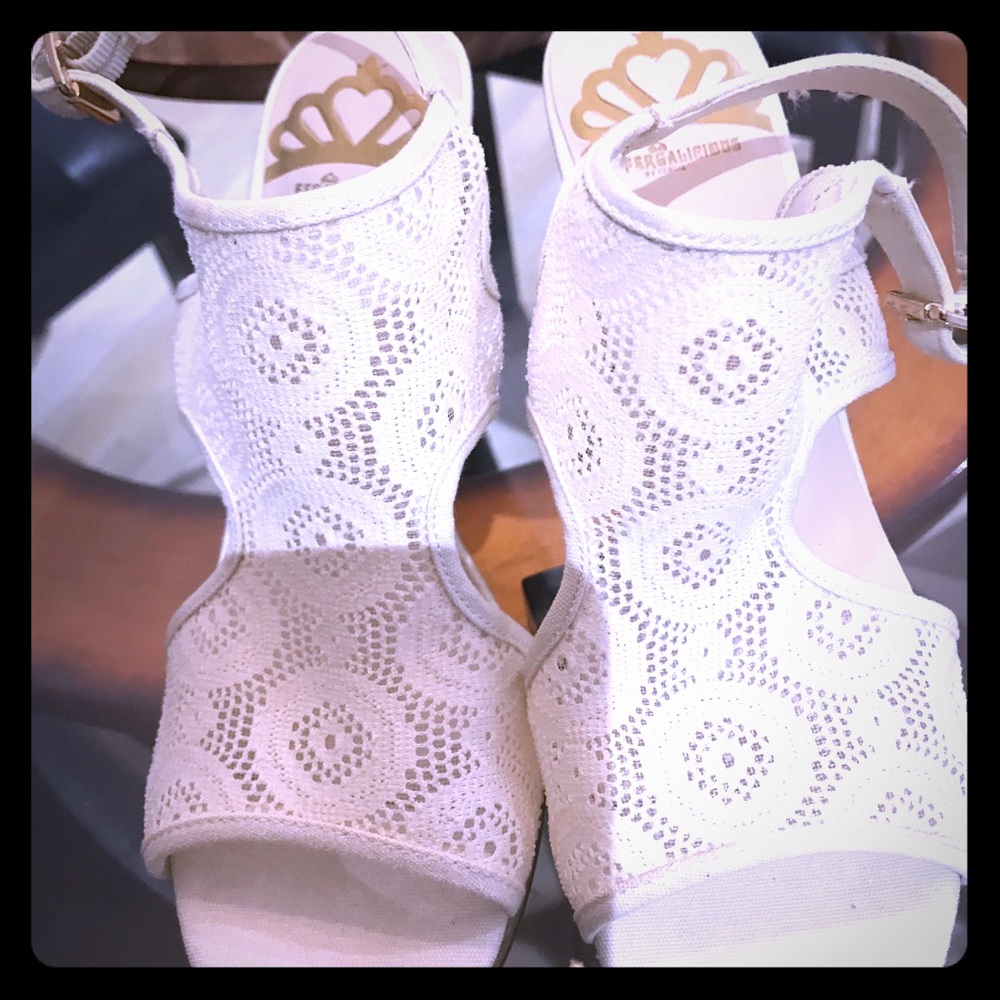 Fergalicious lace and cork sandals