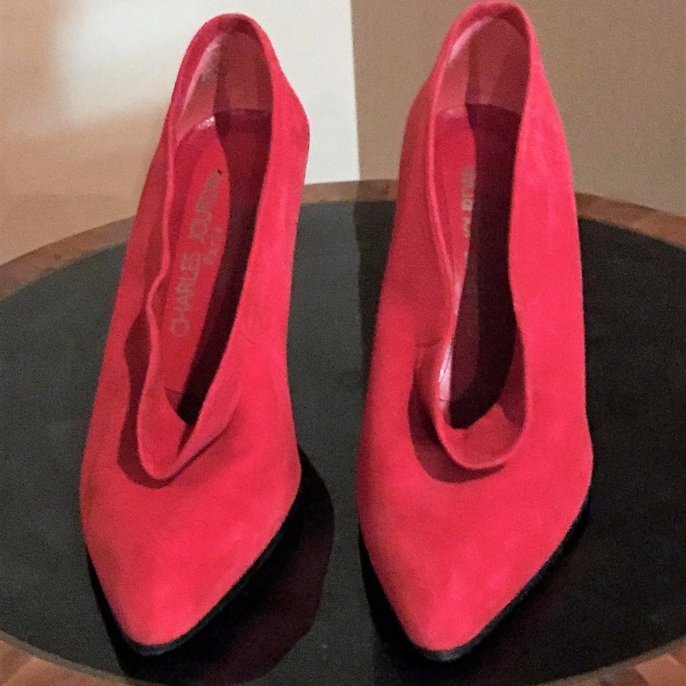 Charles Jourdan Red Suede Size 8