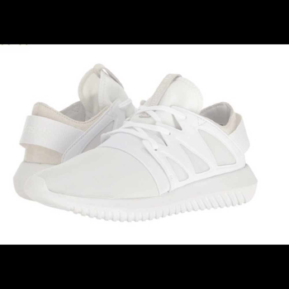 Adidas tubular radial white tennis shoes