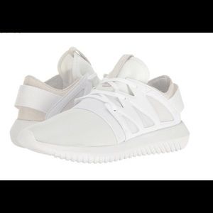 Adidas tubular radial white tennis shoes