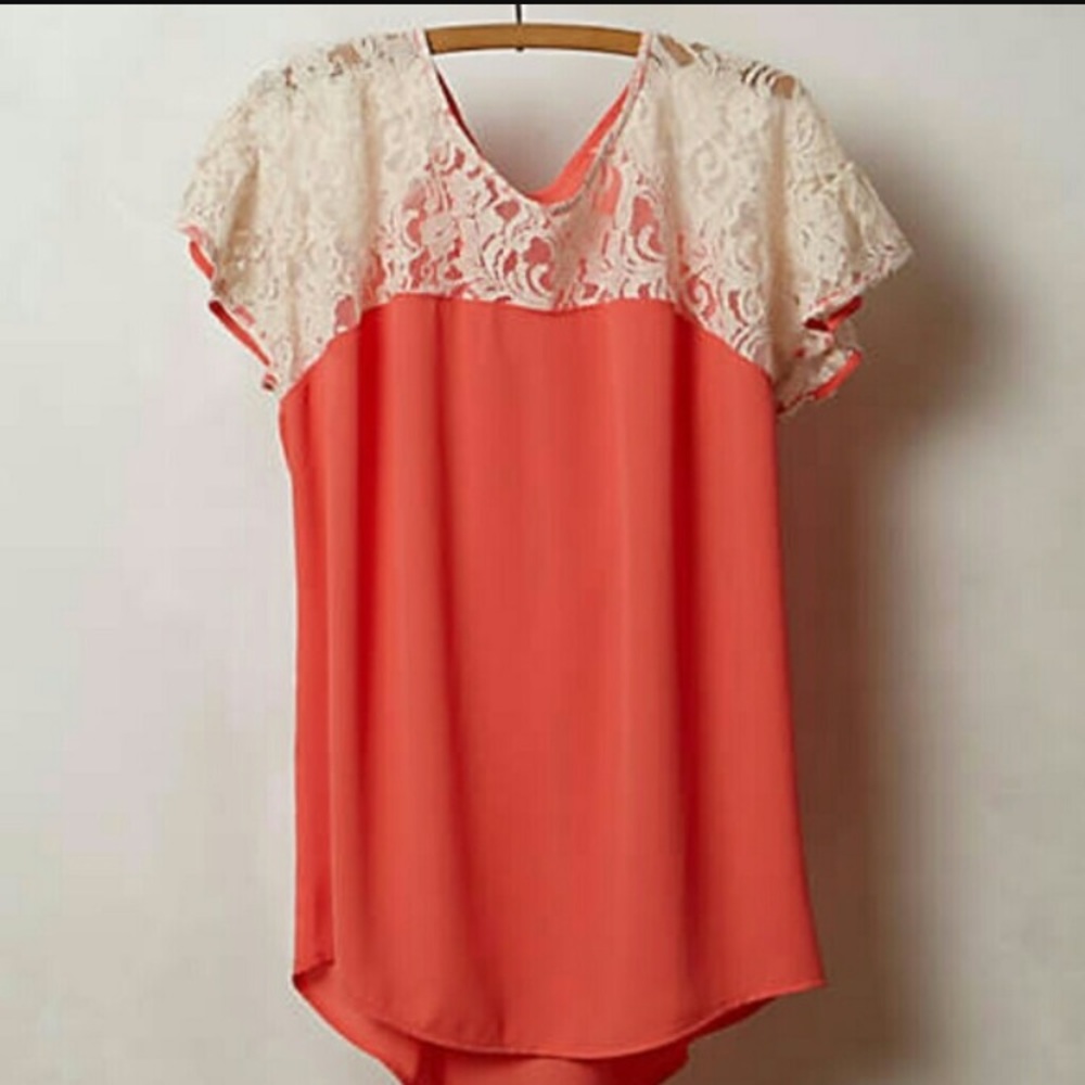 Anthropologie Maeve Penumbra Lace Top