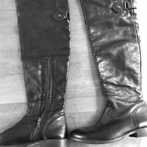 Frye over the knee black boots