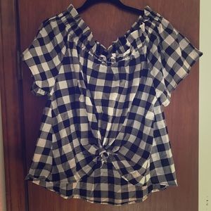 Gingham Off the shoulder top